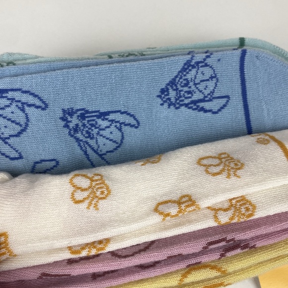 Winnie the Pooh no show socks 5 set, Eeyore Pooh Tigger Piglet & Bees NEW - Picture 5 of 11